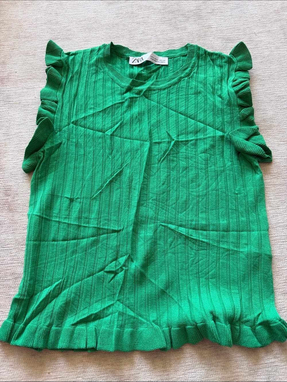 Zara Emerald Knit Top Medium - Picture 1 of 4